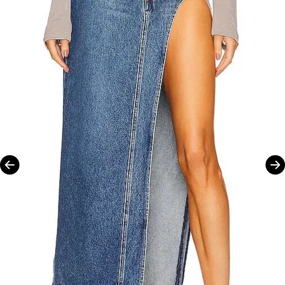 GRLFRND Blue Denim Skirt, Size 26